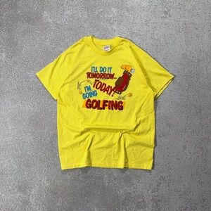 Vintage 90s Hanes golf graphic single stitch tee